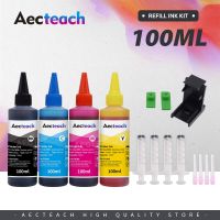 Aecteach ชุดหมึกเติมปากกา100มล. สำหรับเครื่องพิมพ์ Hp 301 302 304 Xl หมึกพิมพ์ Deskjet 2540 2050 2510 2620 2630 2632 5030 5020 3720 3730