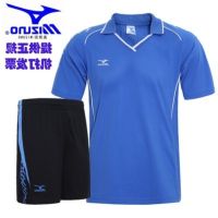 Mizuno ชุดลายกีฬาปิงปองสำหรับทั้งหญิงและชายสำหรับคู่รัก,แบดมินตันกีฬาผ้าฝ้ายแขนสั้นกางเกงขาสั้นผ้าฝ้ายสไตล์ใหม่