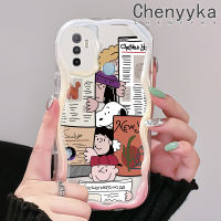 เคส Chenyyyka สำหรับ OPPO A53 2020 4G A53s 4G A11s A33 A32 2020ลายการ์ตูนน่ารักสนูปี้สีสันสดใสขอบลอนเนื้อครีมเคสโทรศัพท์โปร่งใสป้องกันเลนส์กล้องกันกระแทกเคสซิลิโคนอ่อนชัดเจน