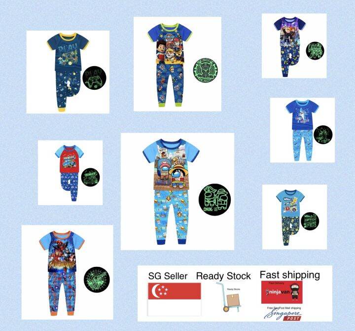 Glow In the dark pyjamas/Teen Pyjamas /SG Seller/On U Lazada Singapore