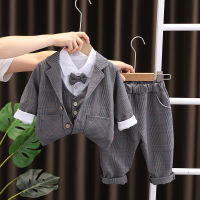 IENENS Spring Autumn Kids Baby Boys Clothes Fashion Suit Clothing Sets Boy Suit + Shirt + Pants 3pcs Outfits Suits Children Wears Toddler Casual Wear 1-5 Years