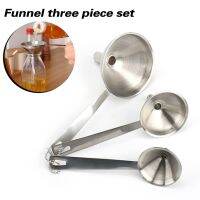 【CW】 3pcs Funnel Set for Filling Bottles Food Filter Strainer Transferring Spices G10