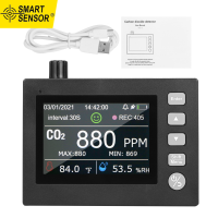 Smart Sensor Global Store เครื่องตรวจจับคาร์บอนไดออกไซด์ ตรวจหาความชื้น หน้าจอแสดงผล4นิ้ว