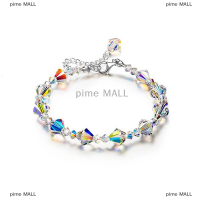 pime MALL สร้อยข้อมือคริสตัลของขวัญสำหรับผู้หญิงไฟเครื่องประดับประกาย Aurora Borealis เครื่องประดับ