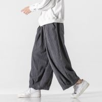 2022 Celana Jogger Katun ผู้ชาย Streetwear ลำลองกางเกงฮาเร็มชายกางเกงสีทึบกางเกงขนาดใหญ่ Man Corduroy เสื้อผ้า