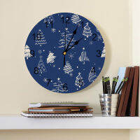 Christmas Minimalist Snowflakes Wall Clock Dinning Restaurant Cafe Decor นาฬิกาแขวนผนังทรงกลม Silent Home Decoration