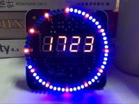 DIY electronic kit led clock kit digital tube Round DS1302 light sensor temperature control DIY build kit with case