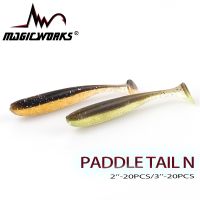 【hot】△▨ MAGIC WORKS Worms Soft Bait Wobbler Fishing 20PCS 2/3 Big Trout Baits Crankbait Iscas Artificial Pesca