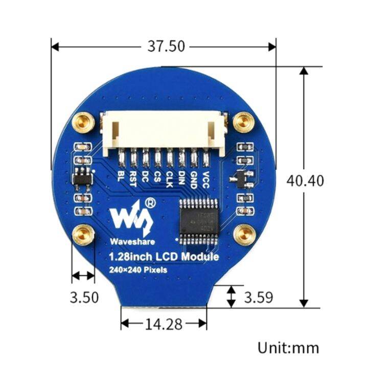 waveshare-1-28-inch-circular-display-lcd-screen-module-240x240-pixels-spi-communication-lcd-expansion-board