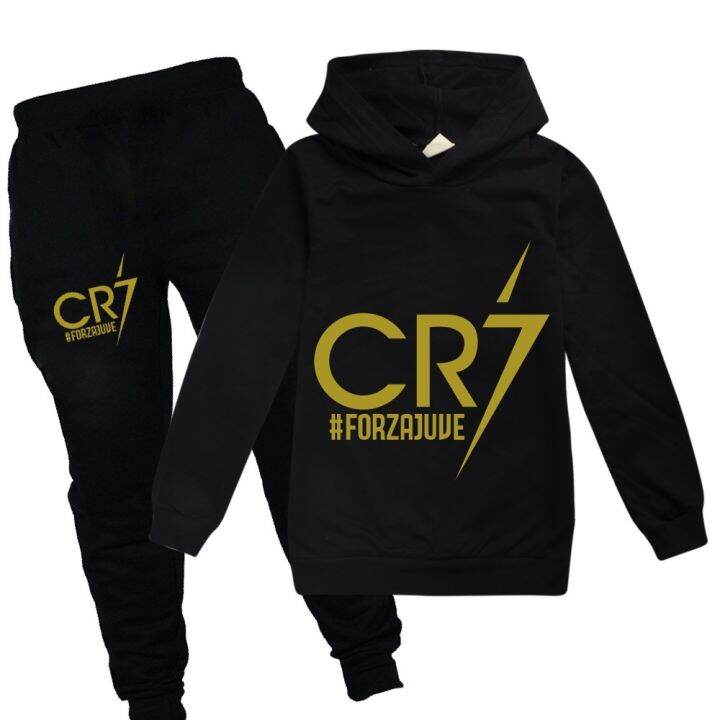 เสื้อผ้า-cr7มีฮู้ดกางเกงเหมาะสำหรับกีฬาและพักผ่อนของขวัญวันเกิดคริสต์มาสเด็กสำหรับฤดูใบไม้ผลิและฤดูใบไม้ร่วง