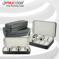 FRUCASE กล่องนาฬิกาข้อมือสีดำ6/12 PU นาฬิกาหนังเคสกล่องเก็บนาฬิกาข้อมือสำหรับควอตซ์ Watcches เครื่องประดับแสดงผลกล่องของขวัญที่ดีที่สุด