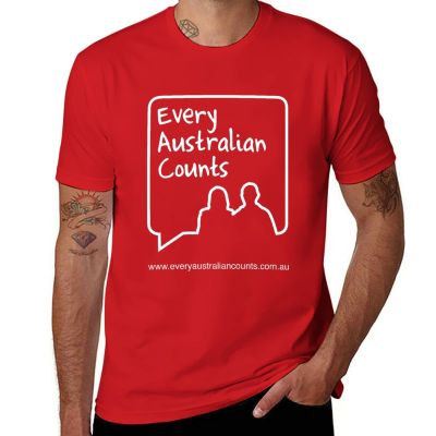 Every Australian Counts T-Shirt Black T Shirt Summer Top Plain T-Shirt Oversized T-Shirt Mens Clothing
