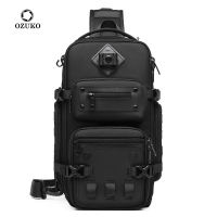 TOP☆Ozuko Waterproof High Capacity Outdoor Men Sling Bag Tactical single Shoulder Crossbody Bag Sports chest Bag For Man