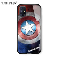 Hontingaเคสมือถือ เคสโทรศัพท์ เคส Samsung Galaxy M51กรณีMarvelเคสโทรศัพท์สำหรับBoys SuperheroสำหรับชายกรณีกัปตันอเมริกาไอรอนแมนSpidermanกระจกเทมเปอร์ฝาหลังปลอกเคสแข็ง