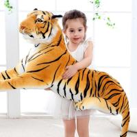 Length including tail Big Tiger Plush Toy Soft Stuffed Animals Simulation White Tiger Jaguar Doll Children Kids Birthday Gift