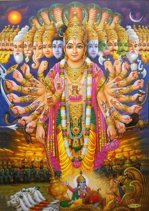 Lord Krishna showing Viratroop during Mahabharata war Hindu God Poster ...