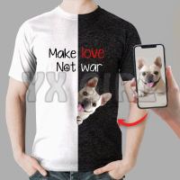 2023 new arrive- xzx180305   Summer Fashion Men t shirt Make Love Not War Personalized T Shirt  3D All Over Printed T Shirts Funny Dog Tee Tops shirts Unisex