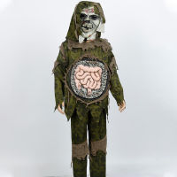 Halloween Party Children Cosplay Costumes Fancy Scary Kids Tattered Zombie Mask Outfits Dressup Horror Camouflage Clothing Set