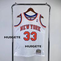 [Mitchell Ness]Mens New Original NBA New York Knicks 33 Patrick Ewing Vintage Jersey Heat-pressed Hardwood Classic Swingman Jerseys White