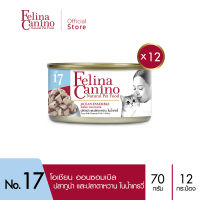 Felina Canino (อาหารสำหรับแมว) : No.17 Ocean Ensemble (โอเชียน ออนซอมเบิล) ทูน่า ปลาตาหวาน น้ำเกรวี่ 70g. แพค 12 กระป๋อง