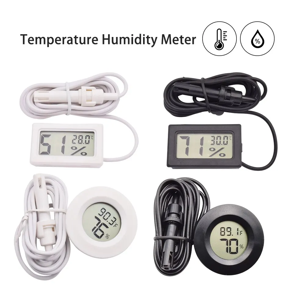 Mini LCD Digital Thermometer Hygrometer Gauge Tester Probe Incubator  Aquarium Temperature Humidity Meter Sensor Detector