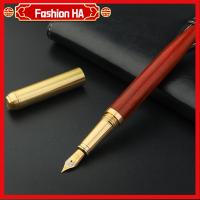 FASHIONHA ไม้หอมไม้จันทน์ ปากกาหมึกหมึก สีแดงเเดง ทองเหลืองเบิ้ล ปากกาของขวัญ ของขวัญสำหรับเด็ก ปากกาหมึกซึม ออฟฟิศสำหรับทำงาน