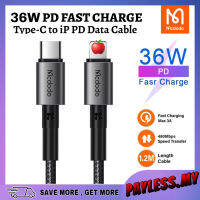 Mcdodo 36W PD Type-C เป็น iP ชาร์จเร็ว และสายเคเบิลข้อมูล 1.2 เมตร Prism Series CA-2850 สําหรับ 14Pro Max 13 Pro 12 Pro Max dgh