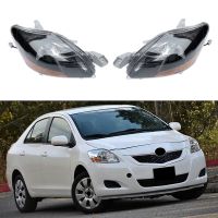 Auto Headlight Assembly for Toyota Yaris 4Dr Sedan 2007-2012 Black Bezel Clear Lens Headlights Lamps 81170-52740