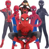 Spiderman Parallel Universe cos ชุด Spiderman เสื้อผ้า Little Black Spider Myers เด็ก tights boy suit