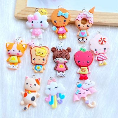 10pcs/Pack New Mini Cute Animals Resin Charms For Earring Key Chain Necklace Pendant Jewelry Findings Making