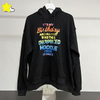 จดหมายที่มีสีสัน It S My Birthday Vetements Hoodie Hooded Men Women 100 Cotton Oversized Pullover Black VTM Sweatshirts With Tag