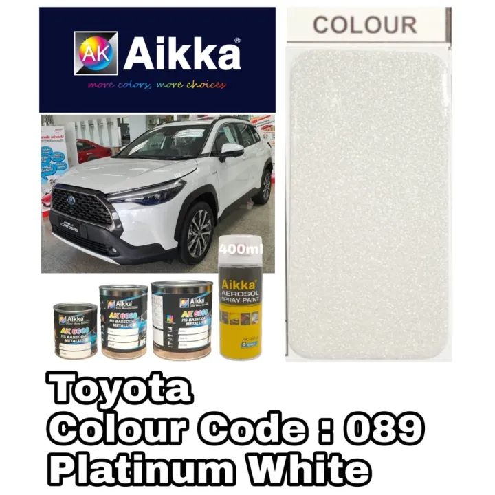 TOYOTA 089 PLATINUM WHITE Aikka 2K Paint / Cat Bancuh Kereta Original ...