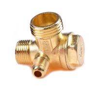 ☼ 1PCS Thread 90 Degree 3 Port Brass Central Pneumatic Valves Air Compressor Check Valve DIY Home Tools