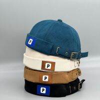 Berets สำหรับชาย R Docker หมวก Brimless Boina รอบหมวกฤดูใบไม้ร่วงหมวก Beanie Letter P Landlord Sailor ชาย Hip Hop Melon หมวก