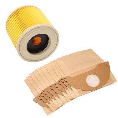 For Karcher Wet&amp;Dry Wd2 Vacuum Cleaner Filter And 10x Dust Bags