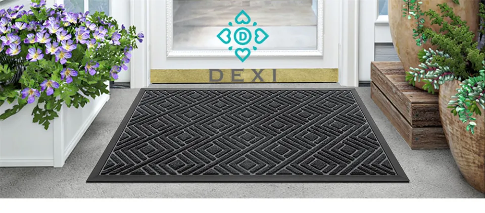 DEXI Front Door Mat Indoor Outdoor Doormat Durable Heavy Duty Welcome