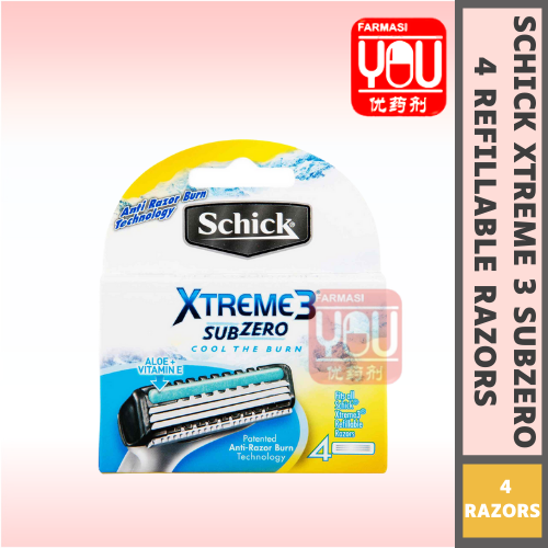 SCHICK XTREME3 SUBZERO 4 REFILLABLE RAZORS Lazada