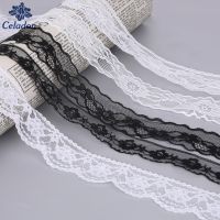 [HOT!] 10Yard/lot Black/White Lace Ribbon Trim Fabric 13 85mm Embroidered Lace Trims For Sewing Decoration African Lace Fabric