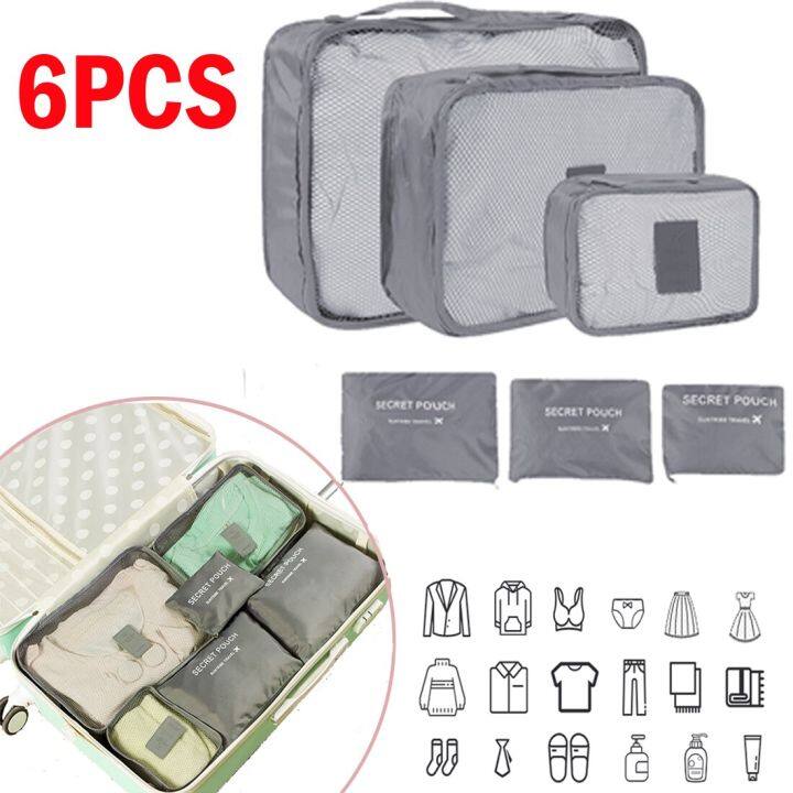 6pcs Set Travel Suitcase Organizer Bags Woman Travel Storage Bag