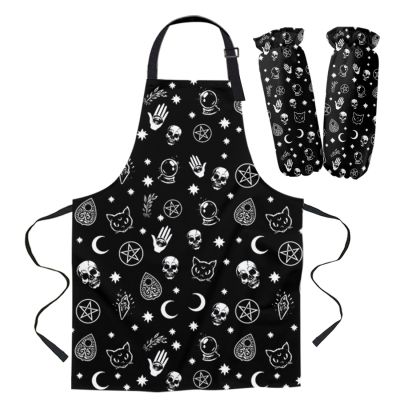 【CW】 Apron Witch Divination Bib Oven Mitts for Woman Kids Aprons Cuff Baking Accessories