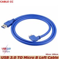 High-speed USB 3.0 to 90 degree right angle Micro B cable for mobile hard disk mobile phone computer camera cable 0.6m 1m