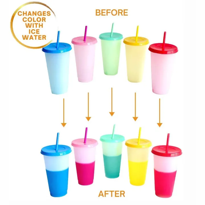Color Changing Cups Plain710mL (24oz) Color Changing Cold Drink Cups