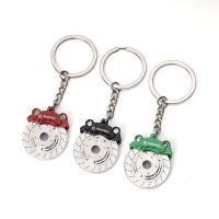 New Brake Disc Wheel Caliper Metal Keychain Car Modification Disc Brake Waist Key Ring Trinket Pendant Car Key Buckle Gifts