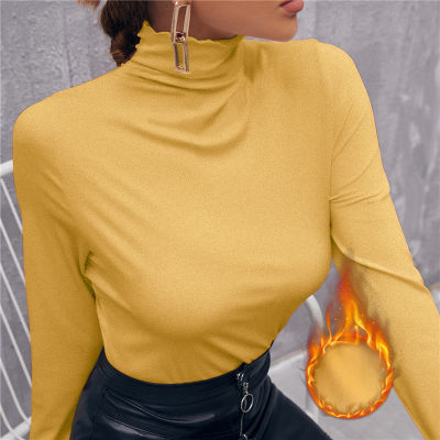 【CW】2022 Fashion Korean Knit Tops Turtleneck Pullover Basic Solid Colors Knitwear Casual Slim Bottoms Elastic Jumper Tops For Women