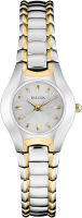 Bulova Ladies Classic Two-Tone Stainless Steel 3-Hand Quartz, White Dial Style: 98T84