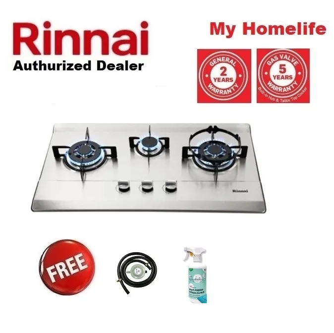 Rinnai RB713NS 3Burner Builtin Gas Hob (Stainless Steel) / Rinnai