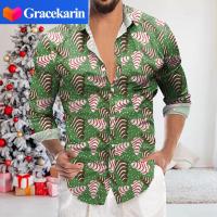 Gracekarin เสื้อเชิ้ตอย่างเป็นทางการพอดีสำหรับทุกฤดูกาลโพลีเมอร์แขนยาวพิมพ์ปกติใหม่