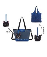 Lesportsac Newnew Series Large Capacity Blue Striped Cow Toy Storage Tote Bag X144