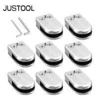 【CW】 JUSTOOL 8 Pcs S/M/L Glass Clamps Clamp Holder Bracket with keys Shelf Handrails