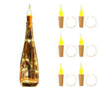 6PCS 2M 20LED Candle Wine Bottle String Light Wine Bottle Flame Cork Lamp DIY Party Wedding Valentines Day Garland Fairy Light